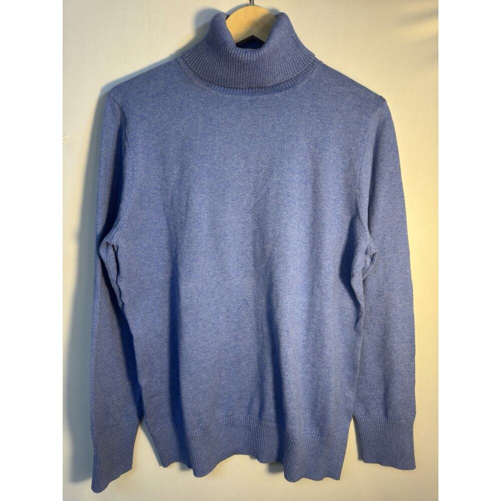 LL Bean Womens Cashmere Blend Turtleneck Sweater L Purple Soft NWT
